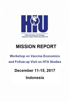 WORKSHOP ON VACCINE ECONOMICS AND FOLLOW-UP ON HTA STUDIES