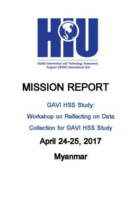 Uploaded ToMission Report: GAVI HSS Study:Workshop on Reflecting on Data Collection for GAVI HSS Study