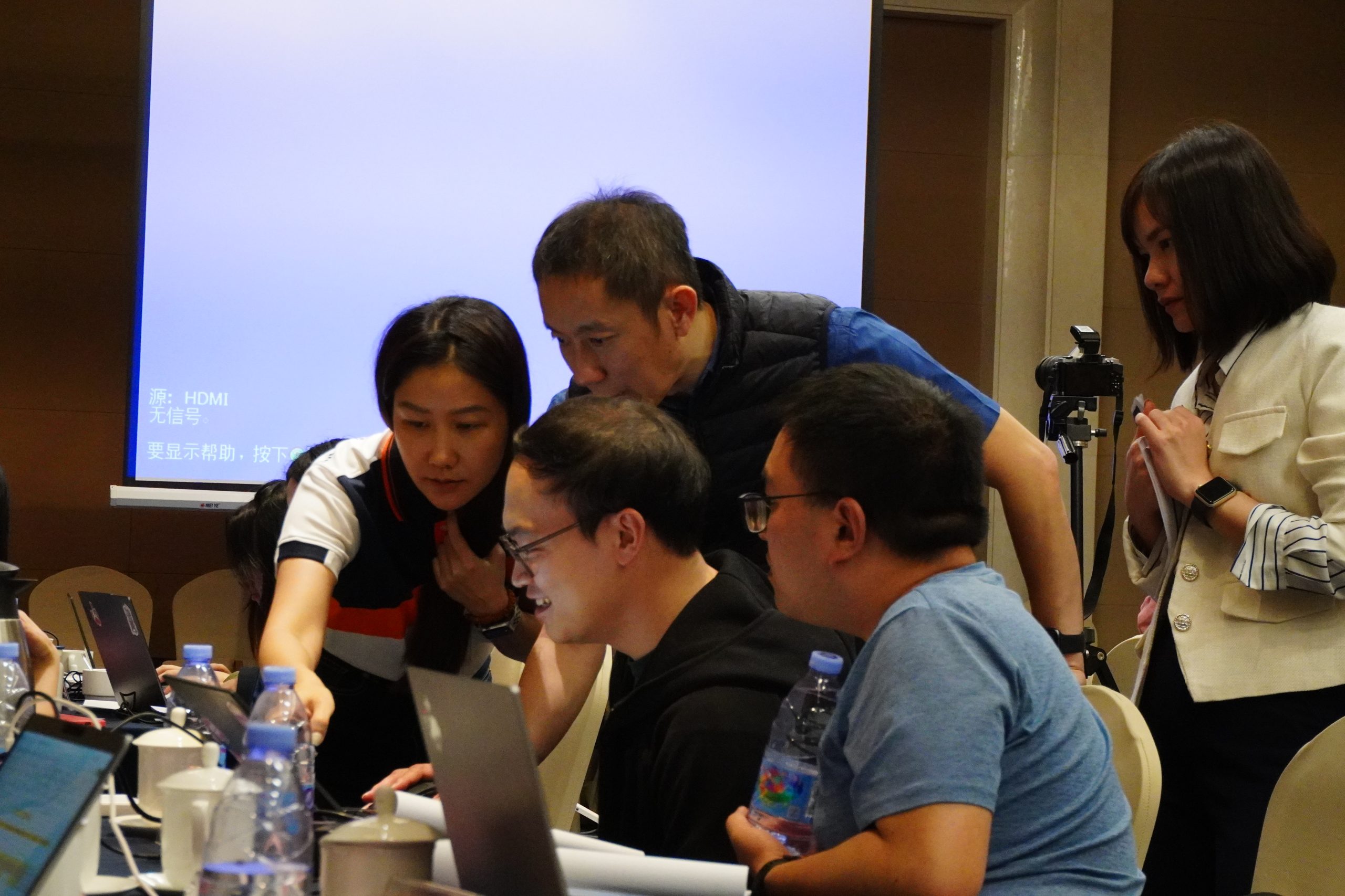 Figure 2 HITAP team facilitating the practical exercise on Markov modelling during the advanced training, delivered by the SSHSPH.